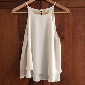 Soft white flowy tank blouse